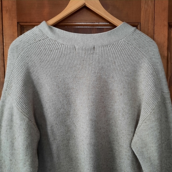 Liz Claiborne Collection wool cashmere blend tan ribbed knit cardigan sweater M - Picture 9 of 11